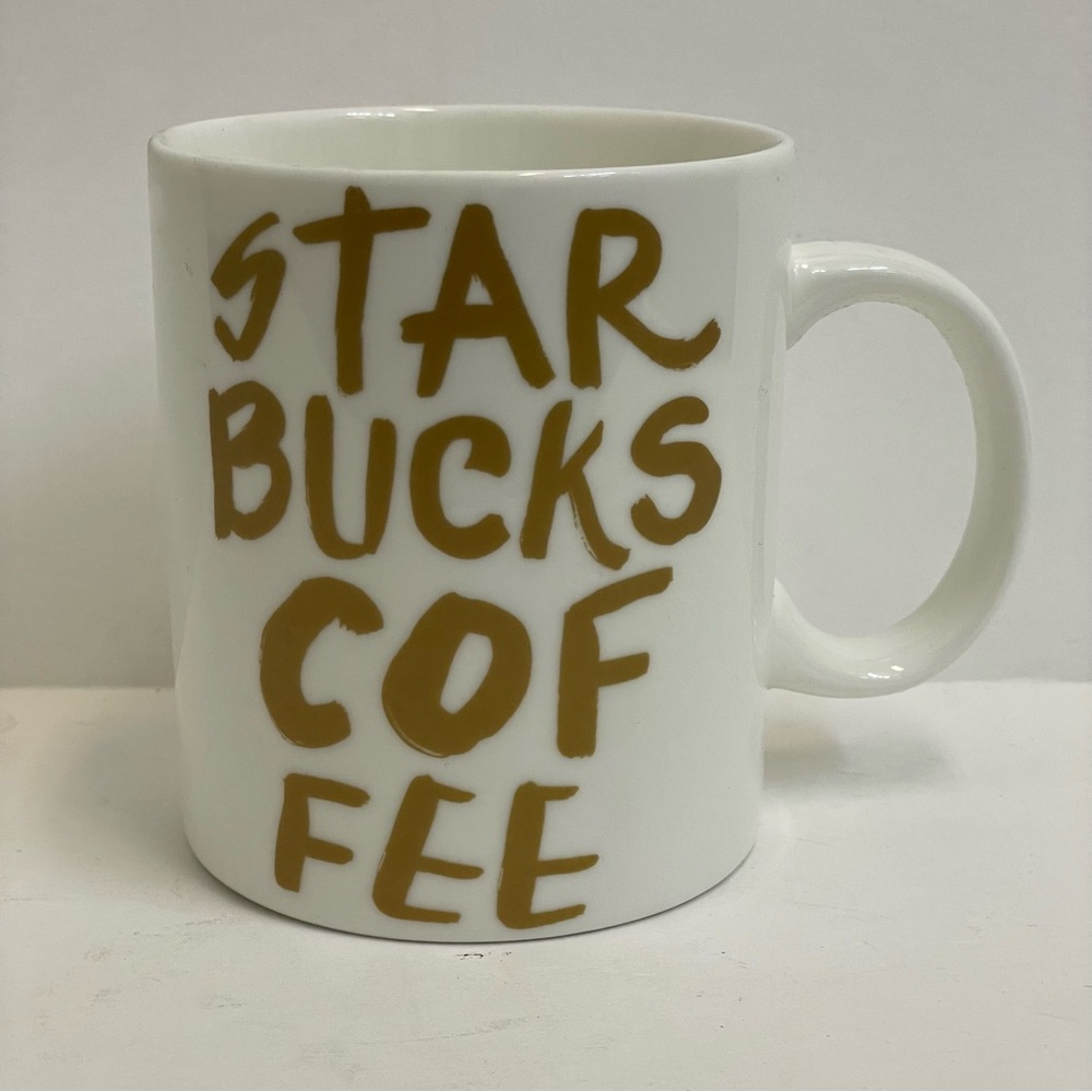 Starbucks 2015 White & Gold Graffiti Coffee Tea Mug
